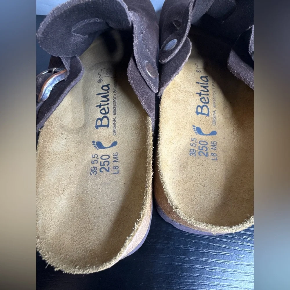Brown Suede Mules with Buckle - Picture 4 of 7
